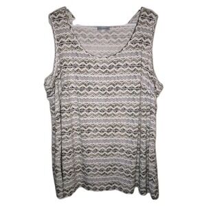 Catherines Sleeveless Blouse Women's Size 1X Multi Color Stripe Scoop Neck EUC